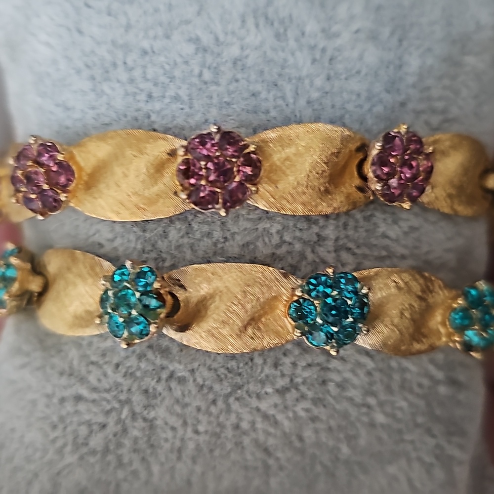 Crown Trifari Birthday Ribbon Bracelet